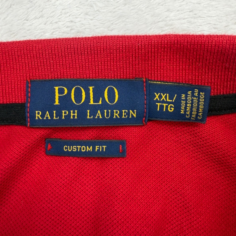 Polo Ralph Lauren BIG Pony Logo Mens Red Long Sleeve #3 Rugby Polo Shirt Sz XXL - Picture 3 of 7